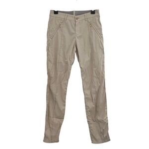 Bogner Sports Womens Beige Lightweight Athletic Pants Zip Pockets L6 Long 6 S